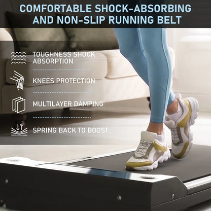 2 in 1 under Desk Treadmill, Powerful and Quiet Walking Pad with Remote Control. Portable, Slim, Compact and Installation-Free Walking Jogging Running Treadmill for Home Office Gray